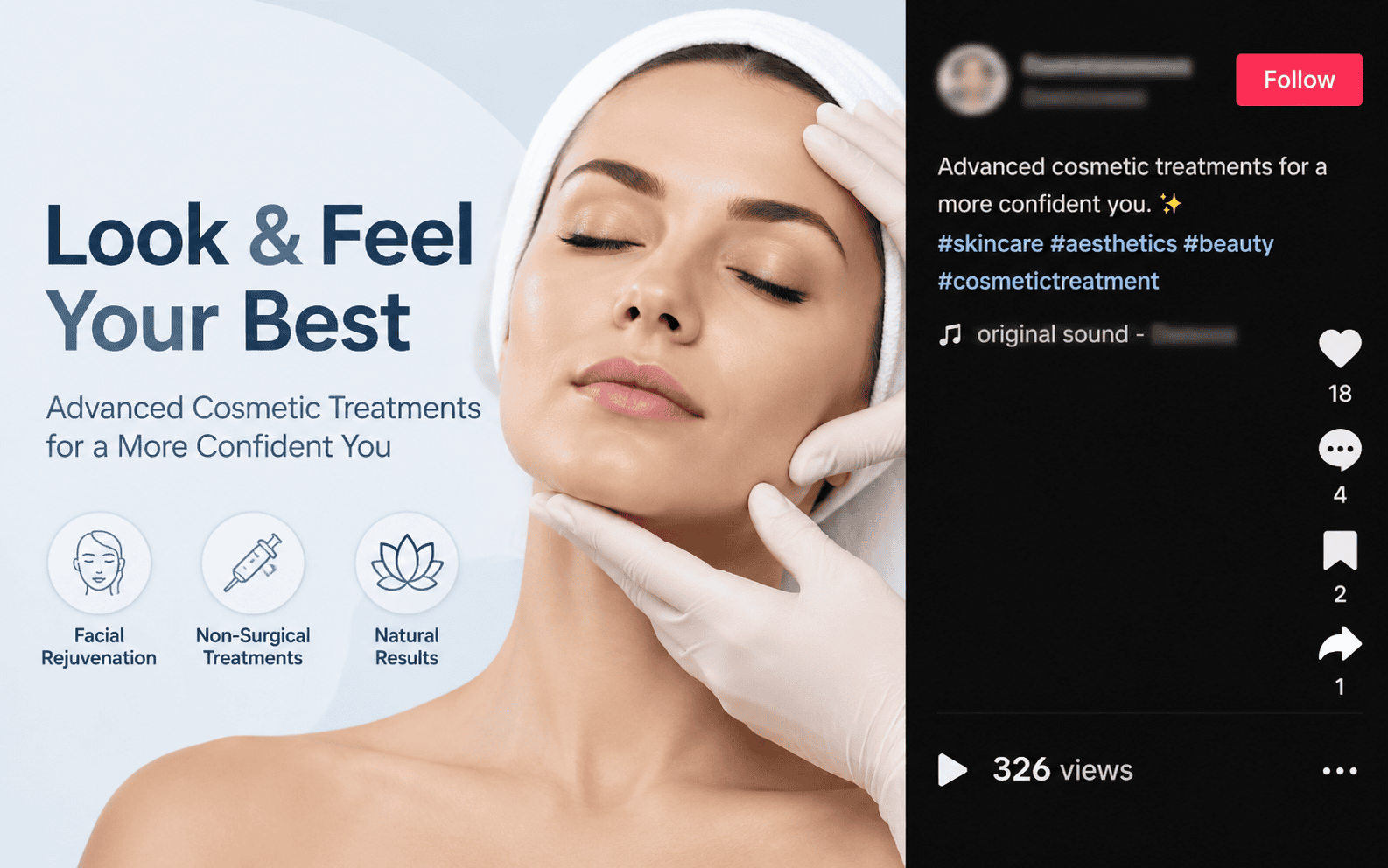 Clinical static stock photo ad with zero traction before TikTok strategy update