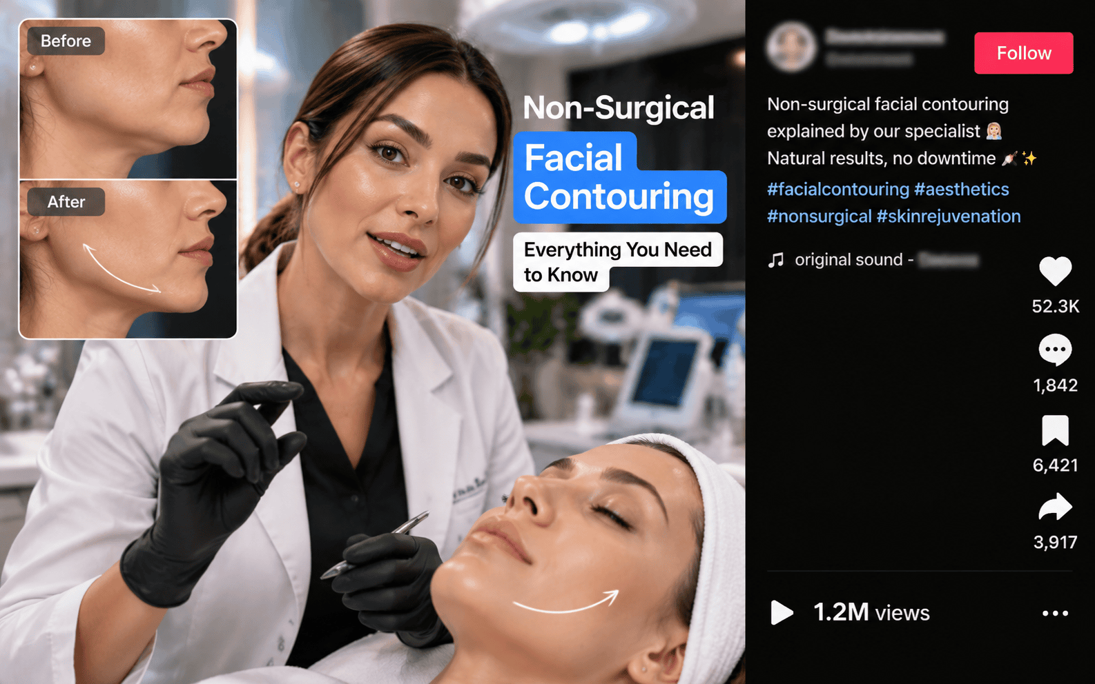 Viral educational TikTok video with practitioner explaining treatment results
