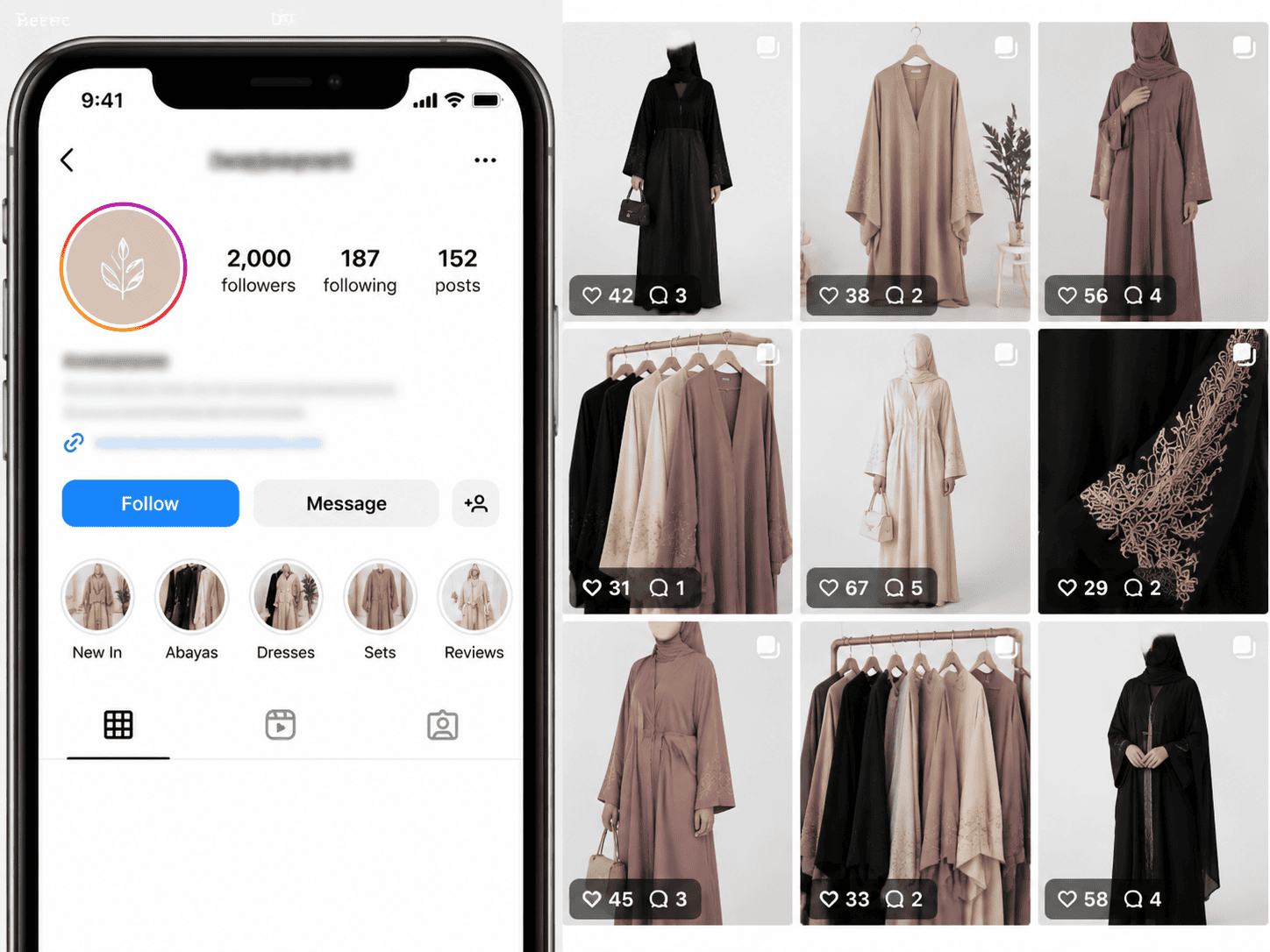 Static catalogue style Instagram grid before visual strategy revamp