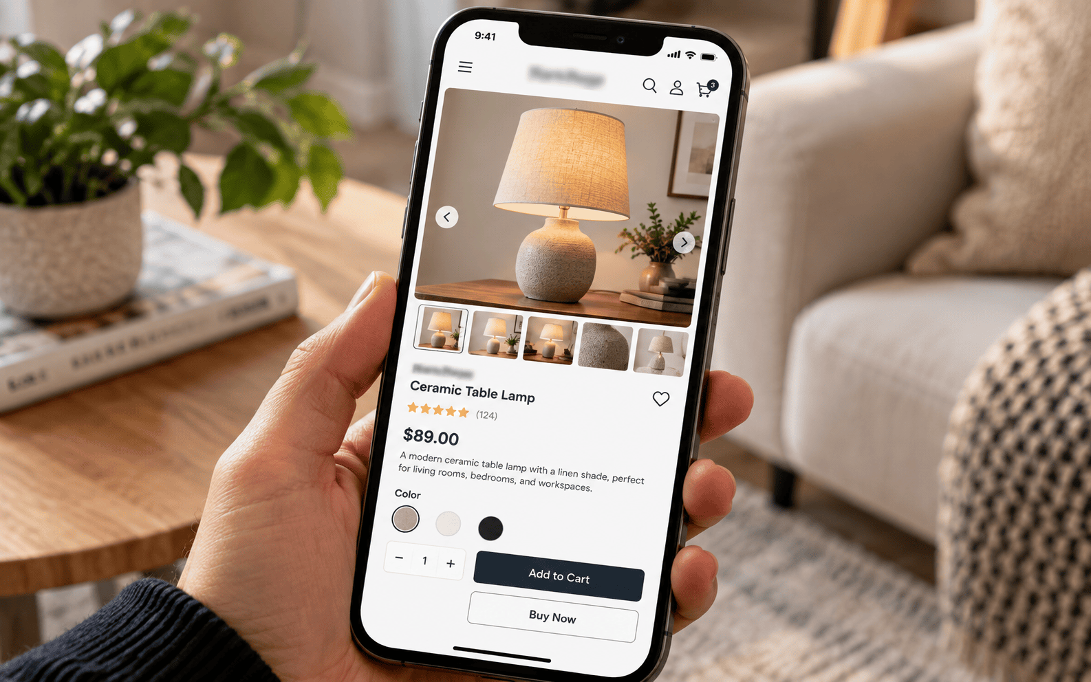 Mobile optimized product page view