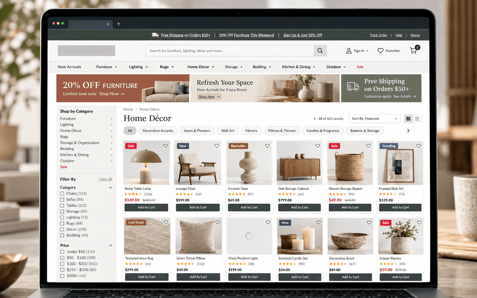 Old bloated e-commerce website
