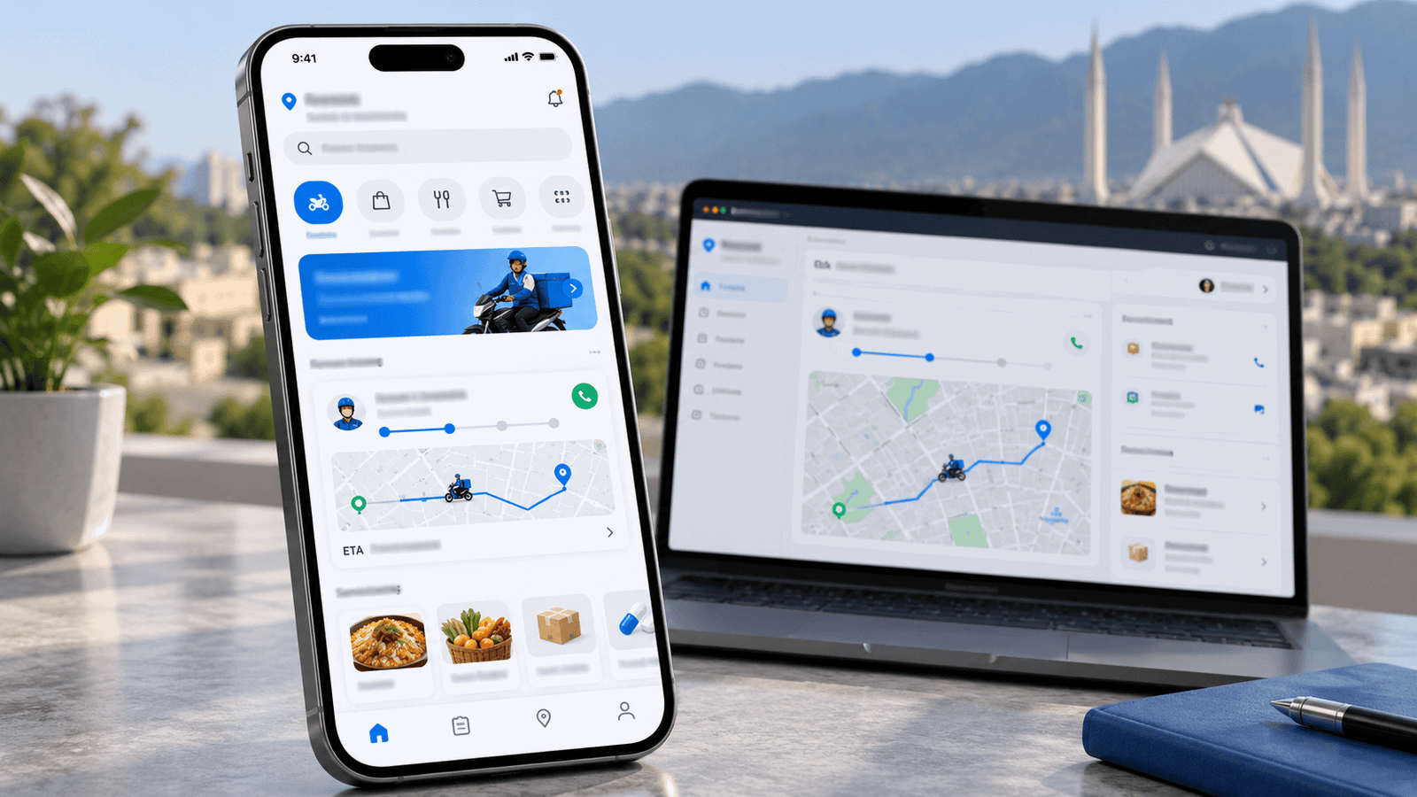Custom Delivery App Mockup