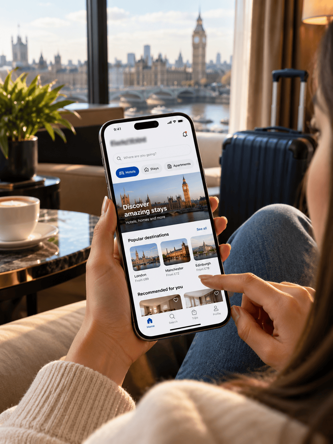 UK Booking and Hospitality Industry Concept