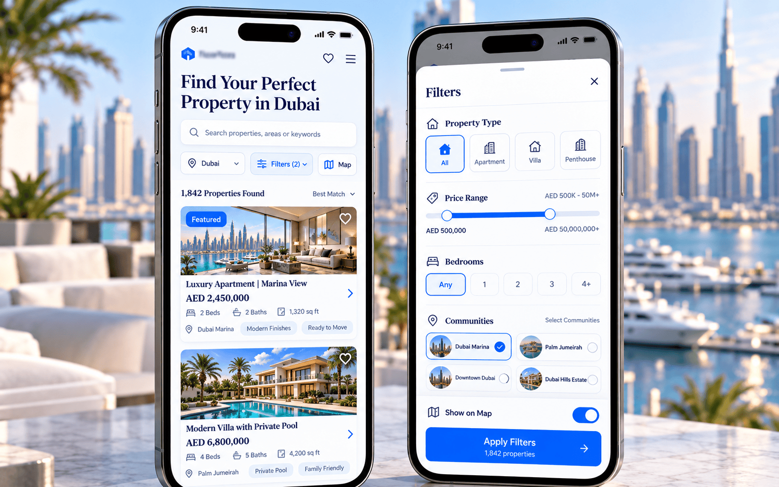 Mobile real estate search and filters