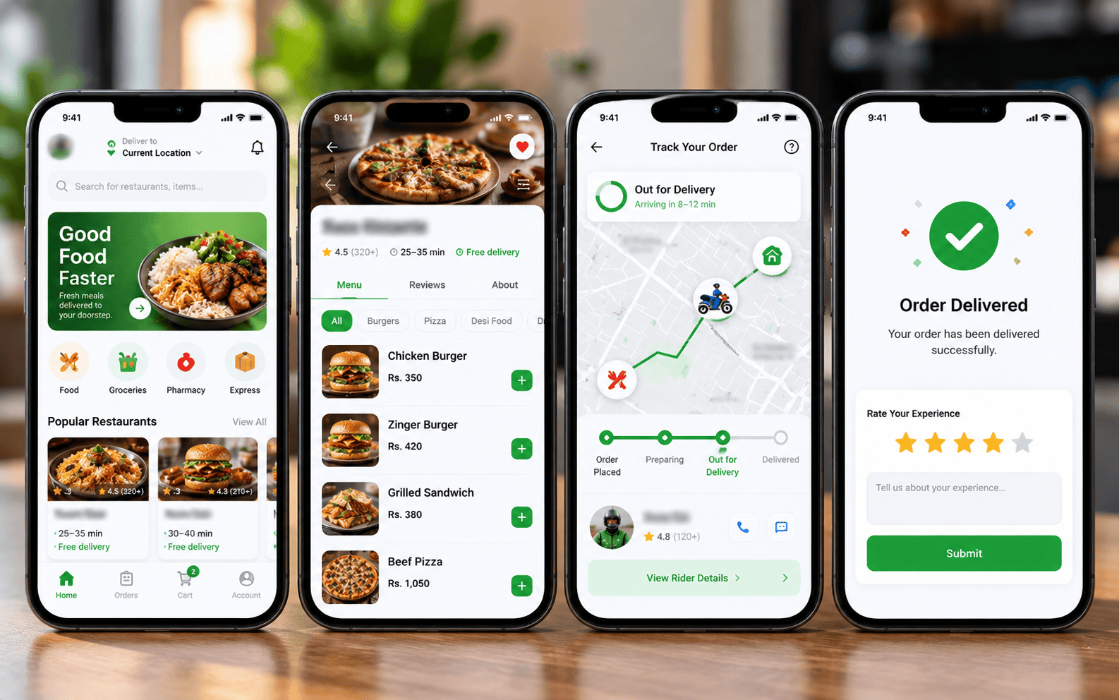 New streamlined delivery app UI