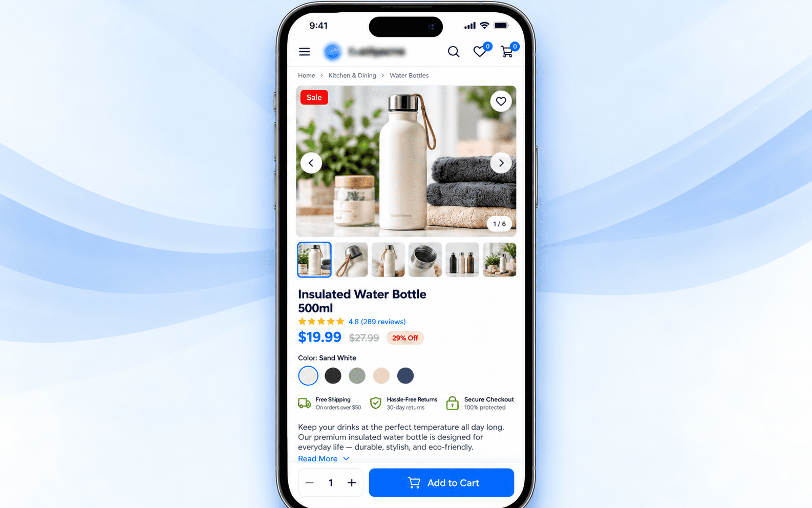 Optimized mobile product page