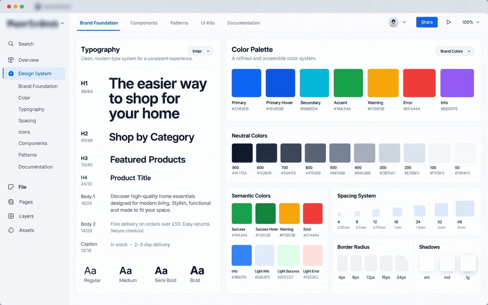 Global styles: Typography and Color Palette