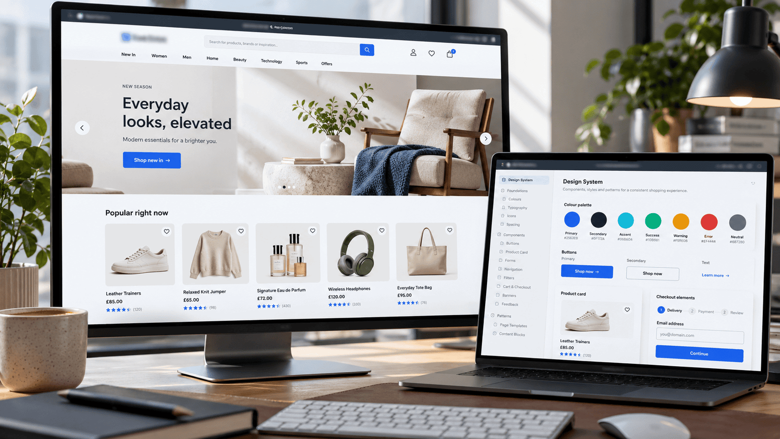 E-Commerce Design System and UI Kit mockup