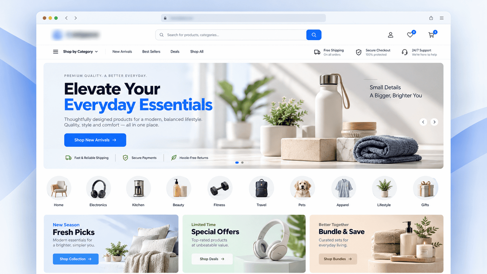 Custom WooCommerce storefront mockup