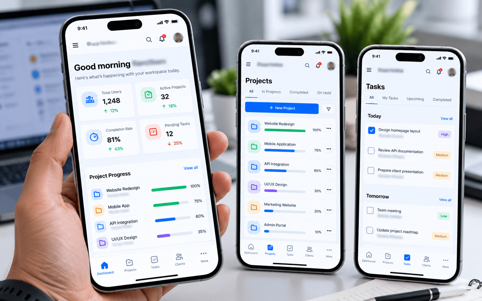 Mobile responsive dashboard view