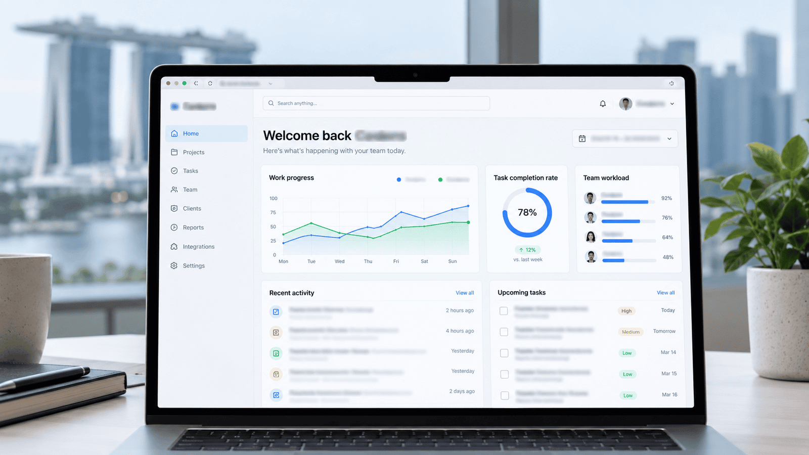 Redesigned SaaS dashboard mockup