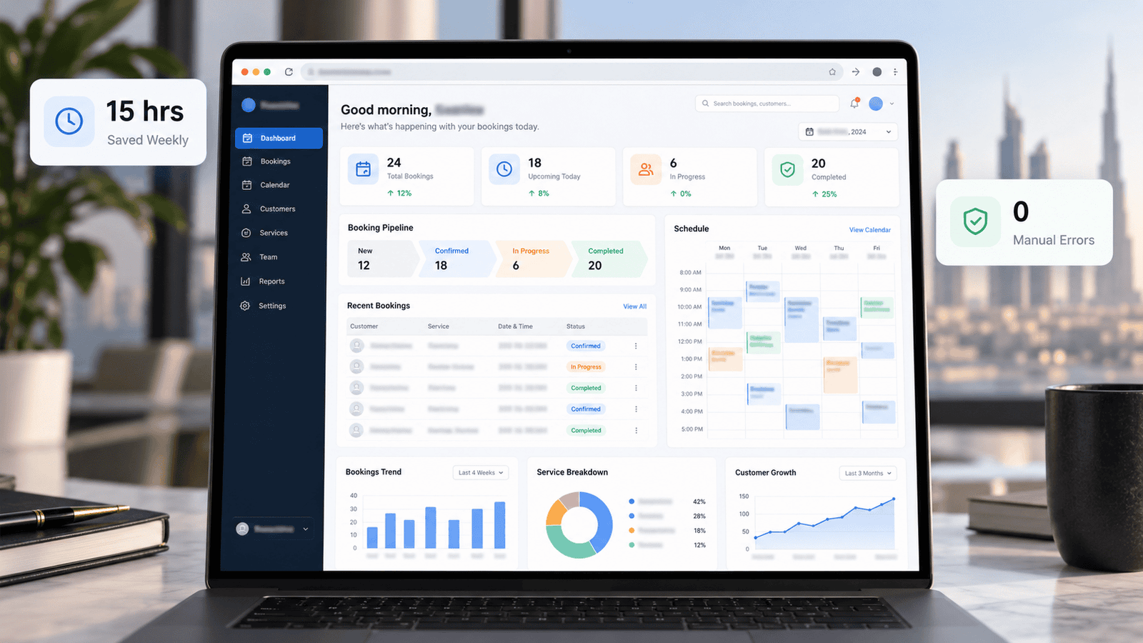 Custom web portal dashboard mockup