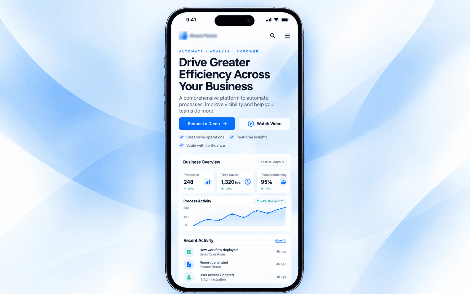 Mobile responsive landing page