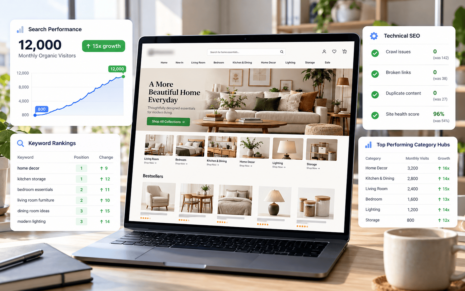 Restructured WooCommerce category landing pages with rich snippets