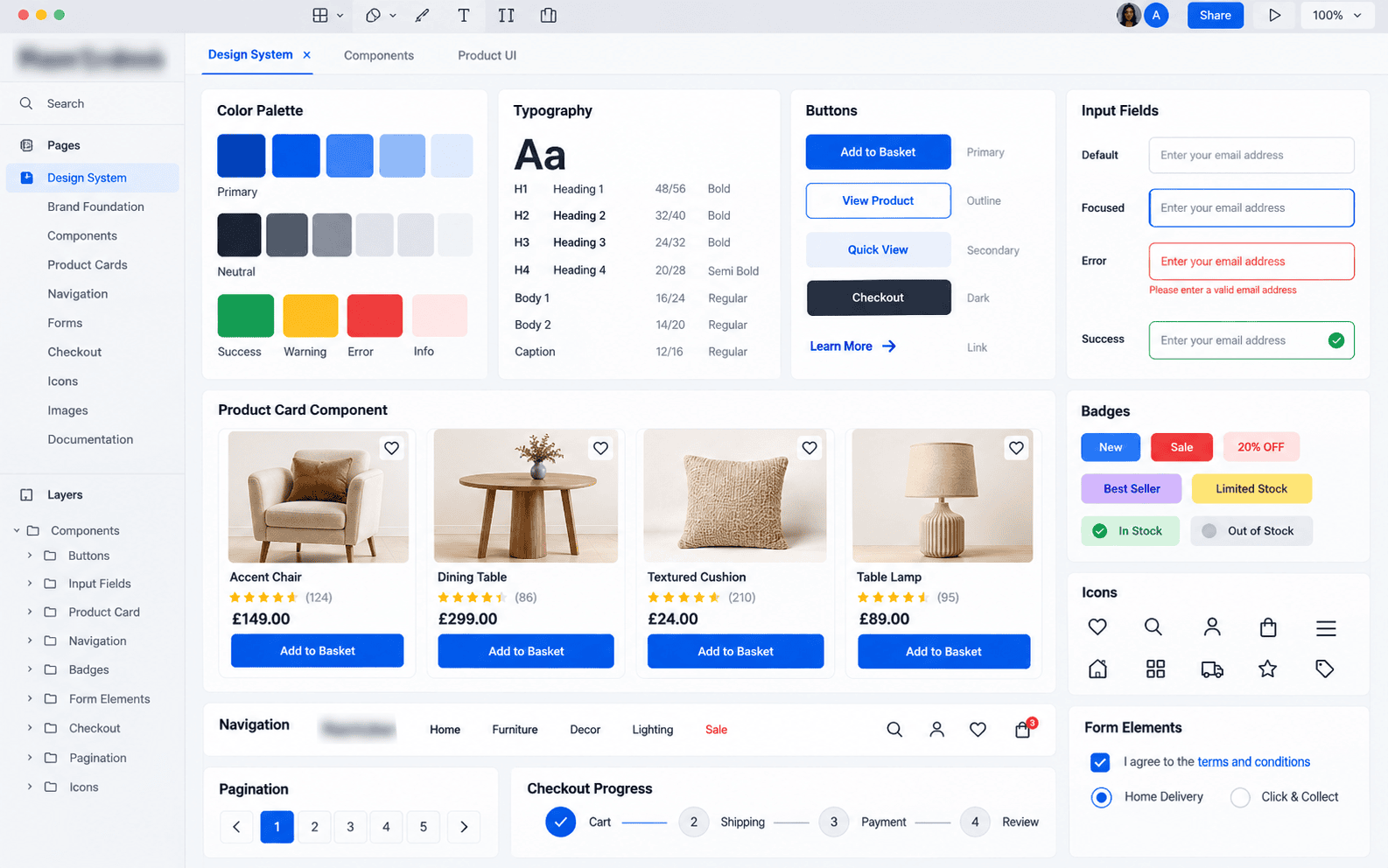 Unified Figma design system and component library