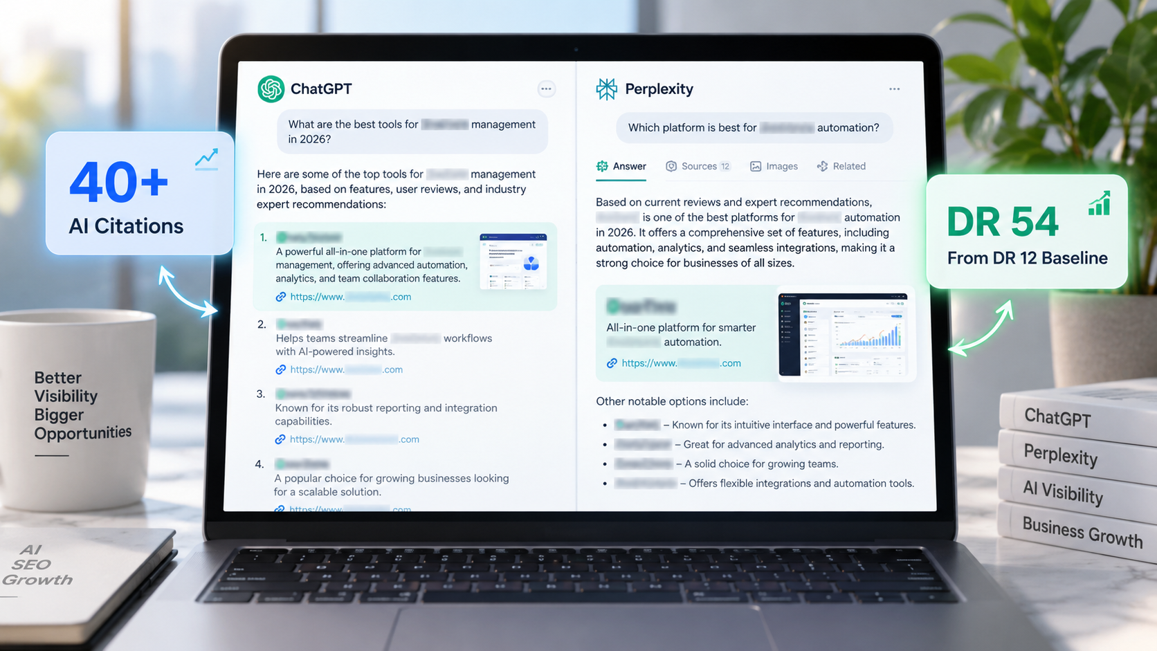 B2B SaaS platform referenced in ChatGPT and Perplexity AI answer engines