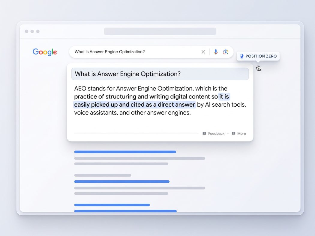 Google Featured Snippet Position Zero — AEO