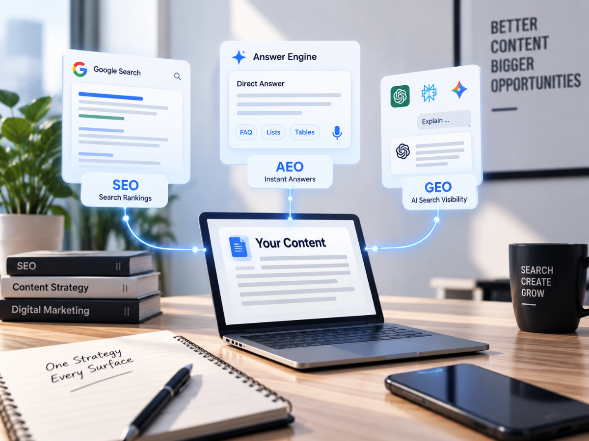 Triple-Optimized Content — SEO AEO GEO